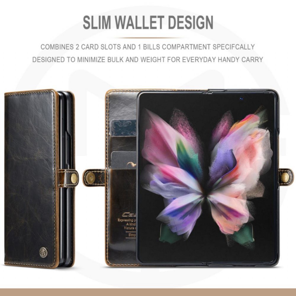 Lederhüllen Für Samsung Galaxy Z Fold 3 5G Caseme In Lackleder-optik