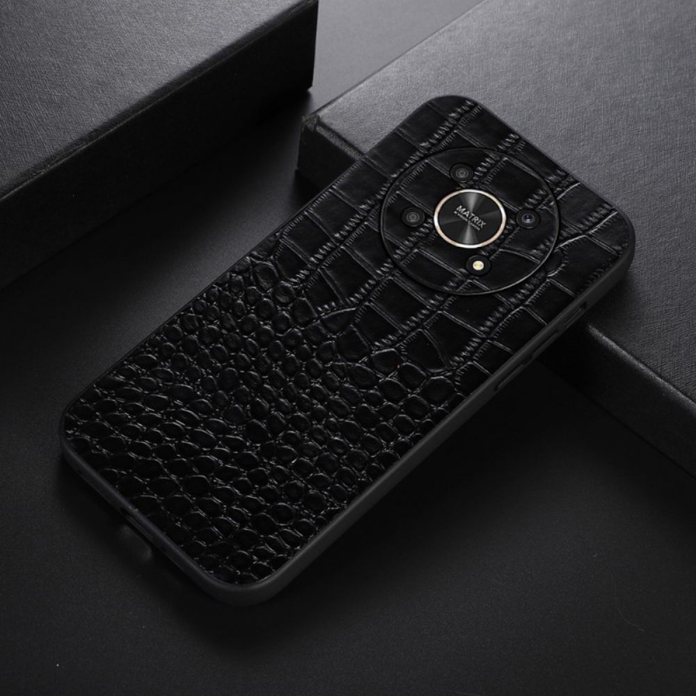Handyhülle Für Honor Magic 4 Lite 5G Echtes Lackleder Mit Krokoprägung