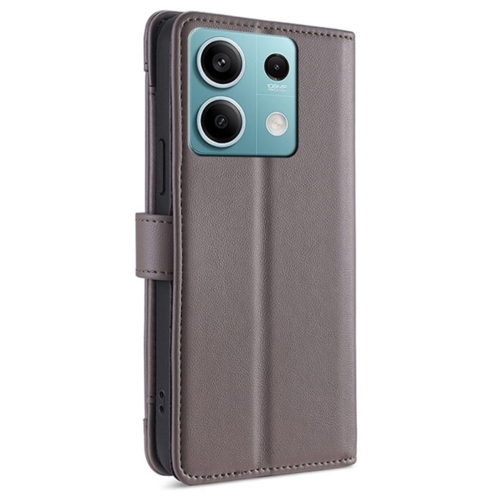 Lederhüllen Xiaomi Redmi Note 13 4g Geldbörse Mit Riemen Und Schultergurt
