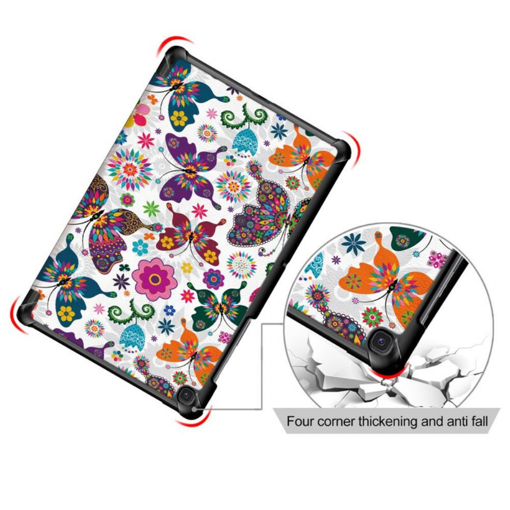 Schutzhülle Für Samsung Galaxy Tab S5e Verbesserte Schmetterlinge Und Blumen