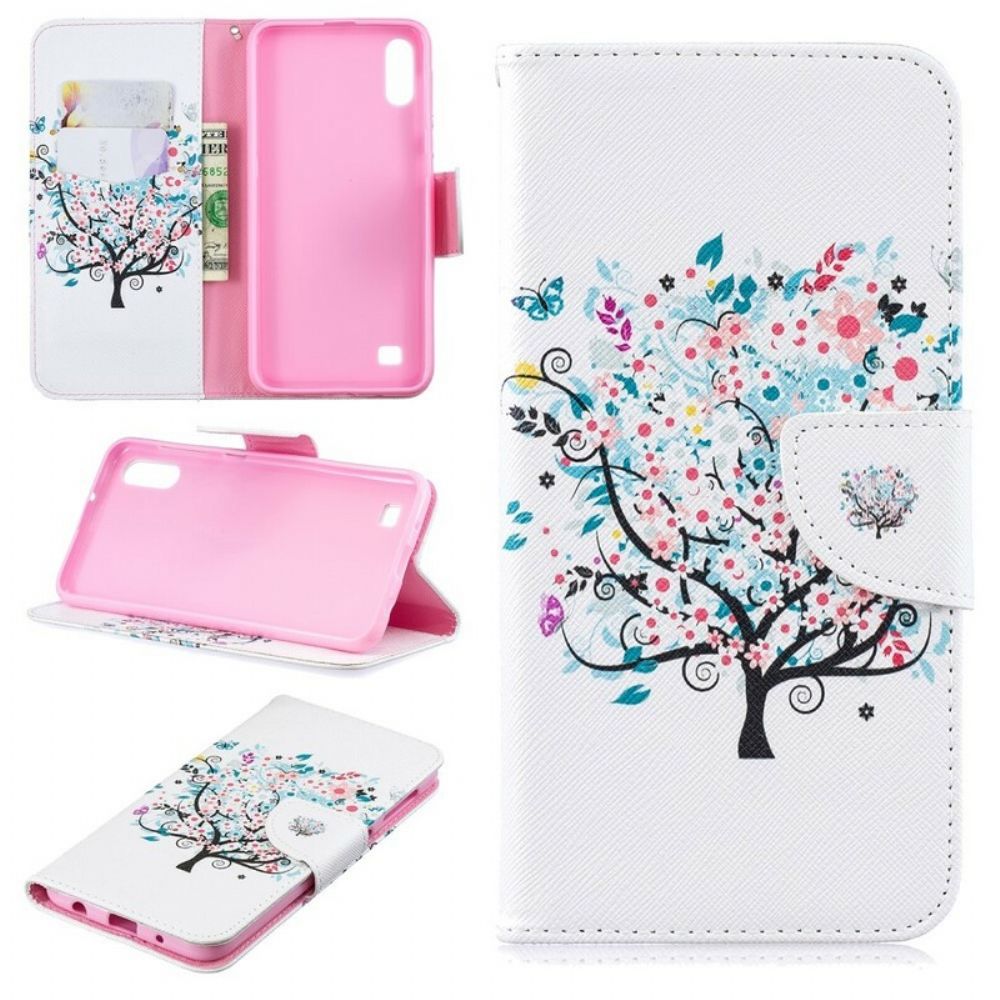 Flip Case Für Samsung Galaxy A10 Blumiger Baum