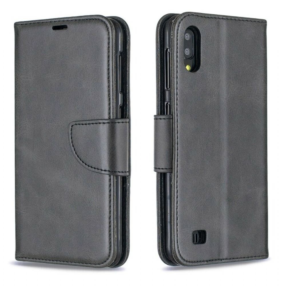 Flip Case Für Samsung Galaxy A10 Designfarbe Ledereffekt