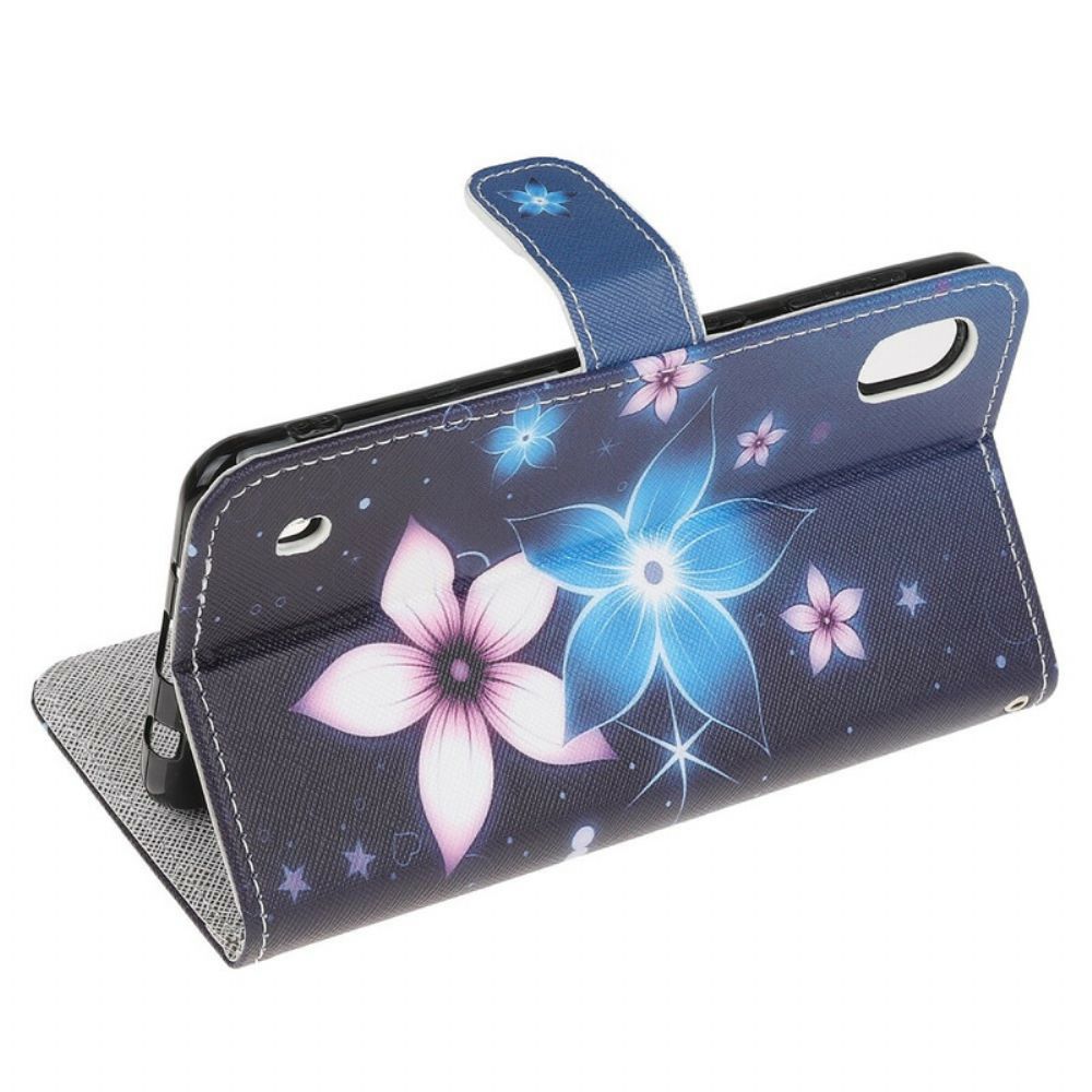 Flip Case Für Samsung Galaxy A10 Mit Kordel Mondriemenblumen