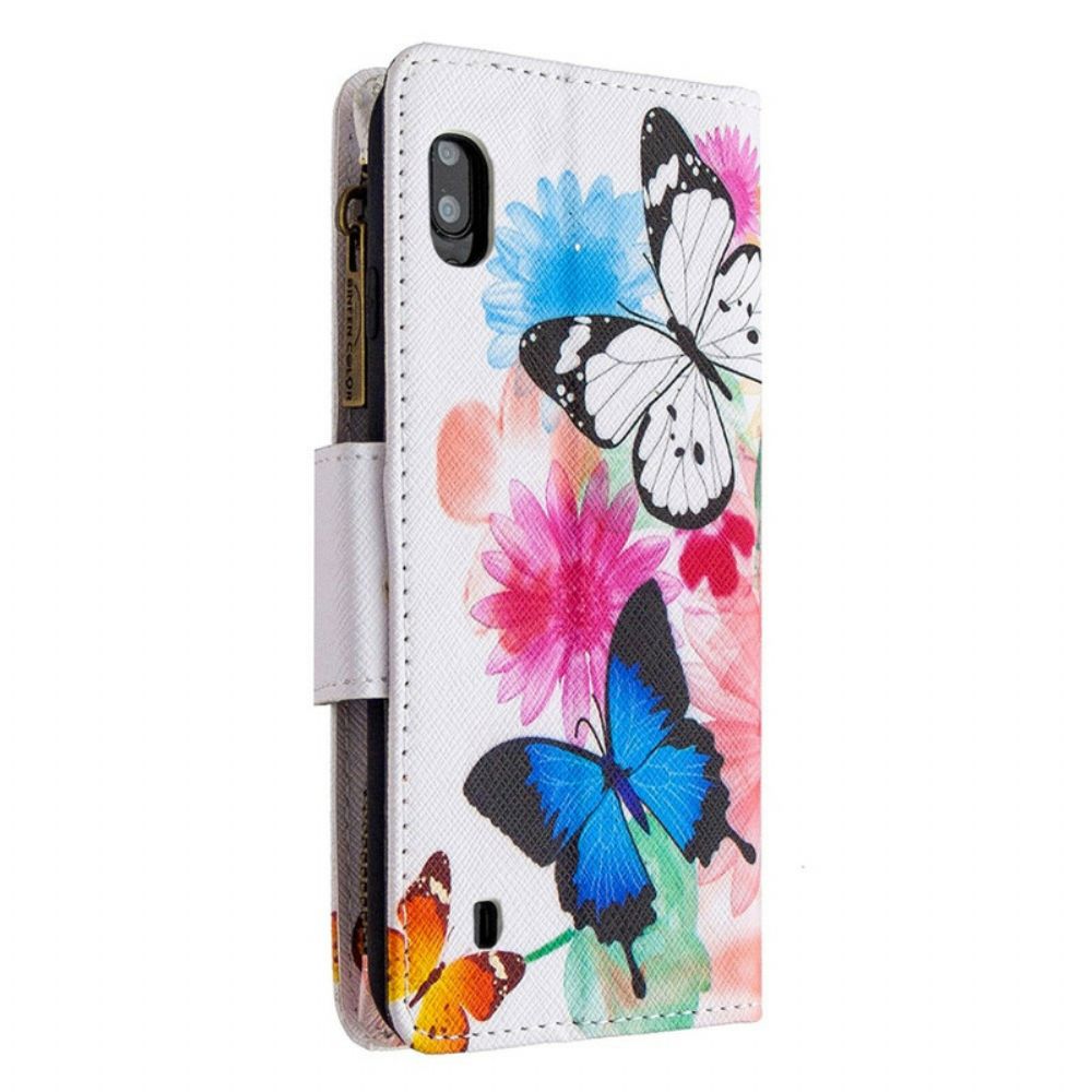 Flip Case Für Samsung Galaxy A10 Schmetterlingstasche Mit Reißverschluss