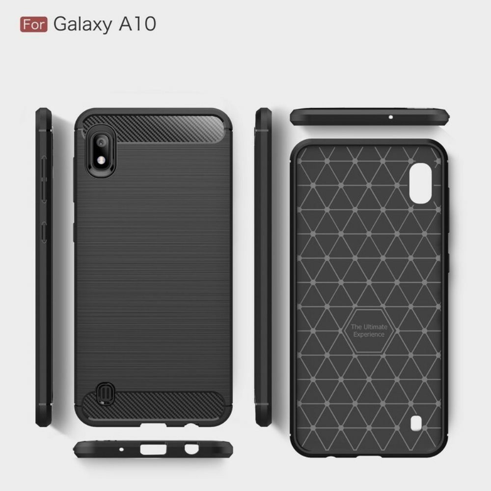Handyhülle Für Samsung Galaxy A10 Gebürstete Kohlefaser