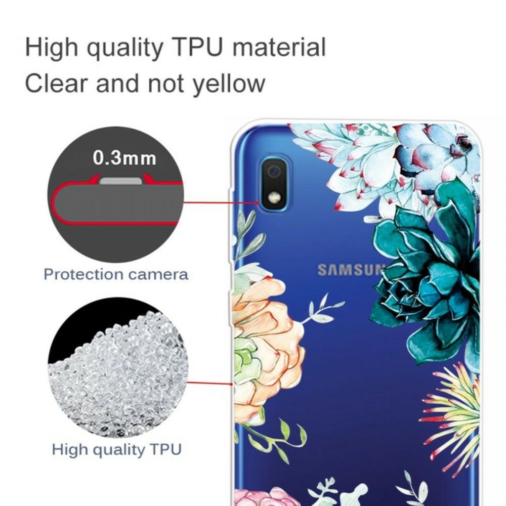 Handyhülle Für Samsung Galaxy A10 Nahtlose Aquarellblumen