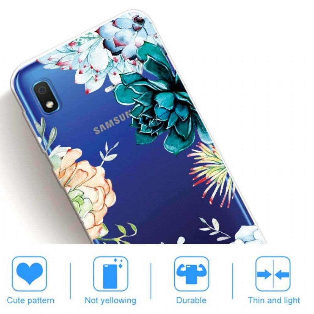 Handyhülle Für Samsung Galaxy A10 Nahtlose Aquarellblumen