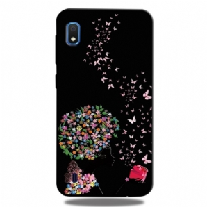 Hülle Für Samsung Galaxy A10 Frau Mit Blütenkopf