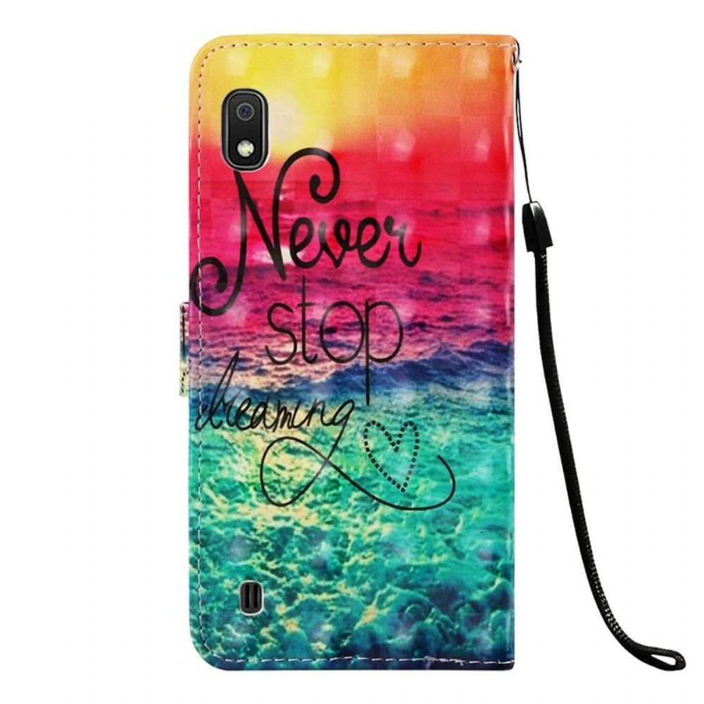 Lederhüllen Für Samsung Galaxy A10 Höre Nie Auf Zu Träumen