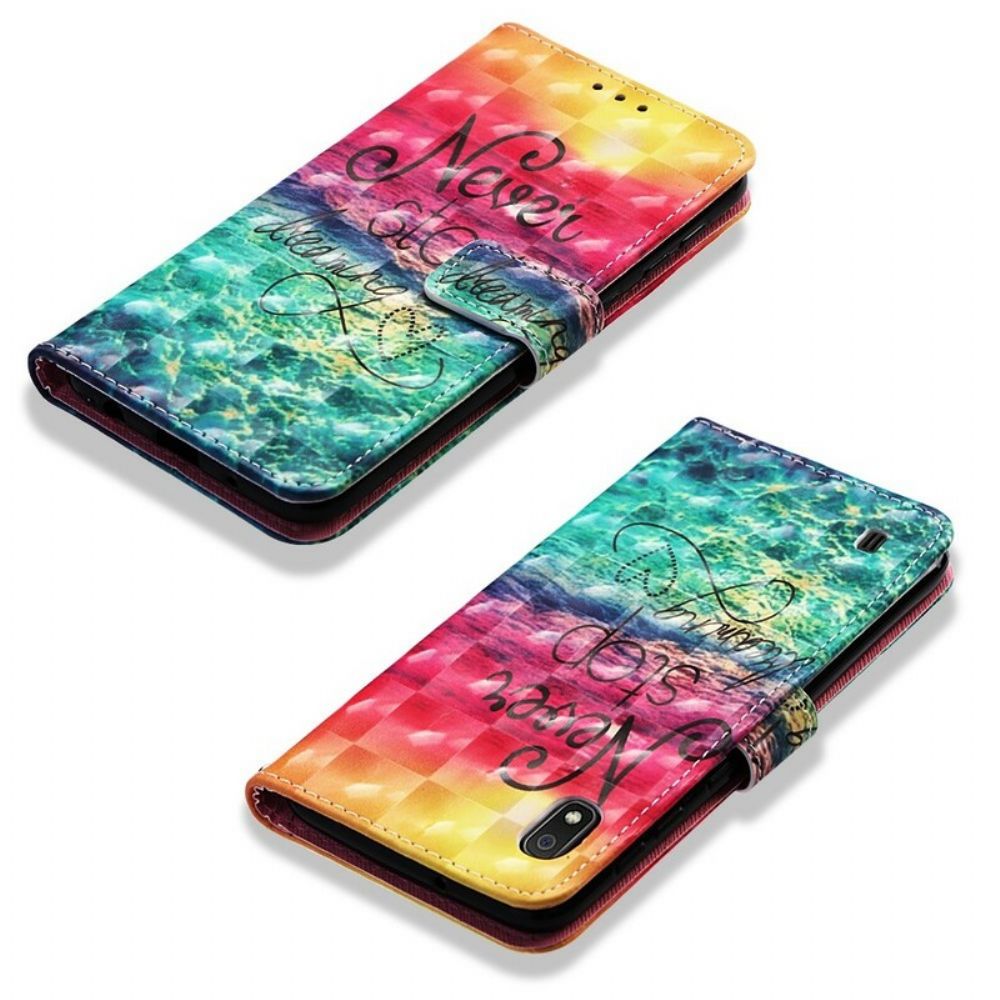 Lederhüllen Für Samsung Galaxy A10 Höre Nie Auf Zu Träumen