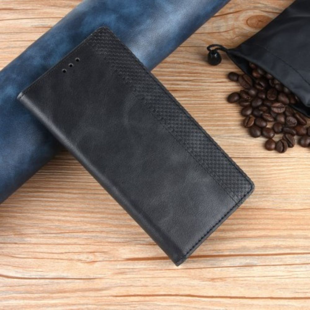 Schutzhülle Für Honor View 20 Flip Case Stilisierter Vintage-ledereffekt