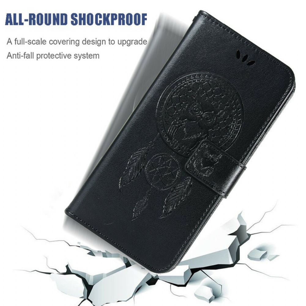 Flip Case Für Samsung Galaxy A10e Lederoptik Catcher Dreams Owl