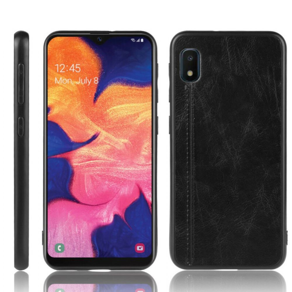 Handyhülle Für Samsung Galaxy A10e Nähte Lederoptik
