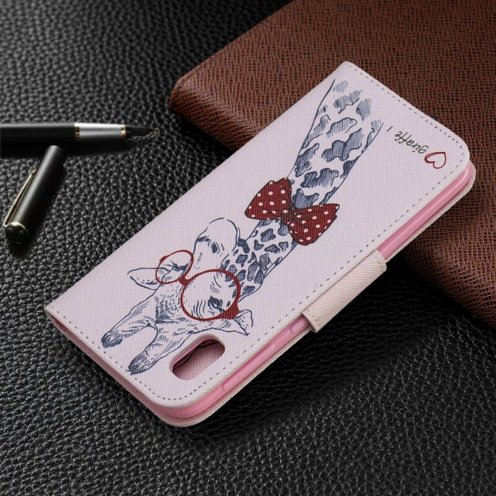 Lederhüllen Für Samsung Galaxy A10e Nerdige Giraffe