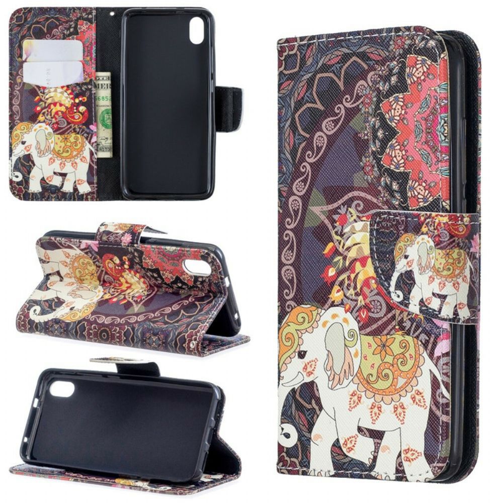 Flip Case Für Xiaomi Redmi 7A Indische Elefanten