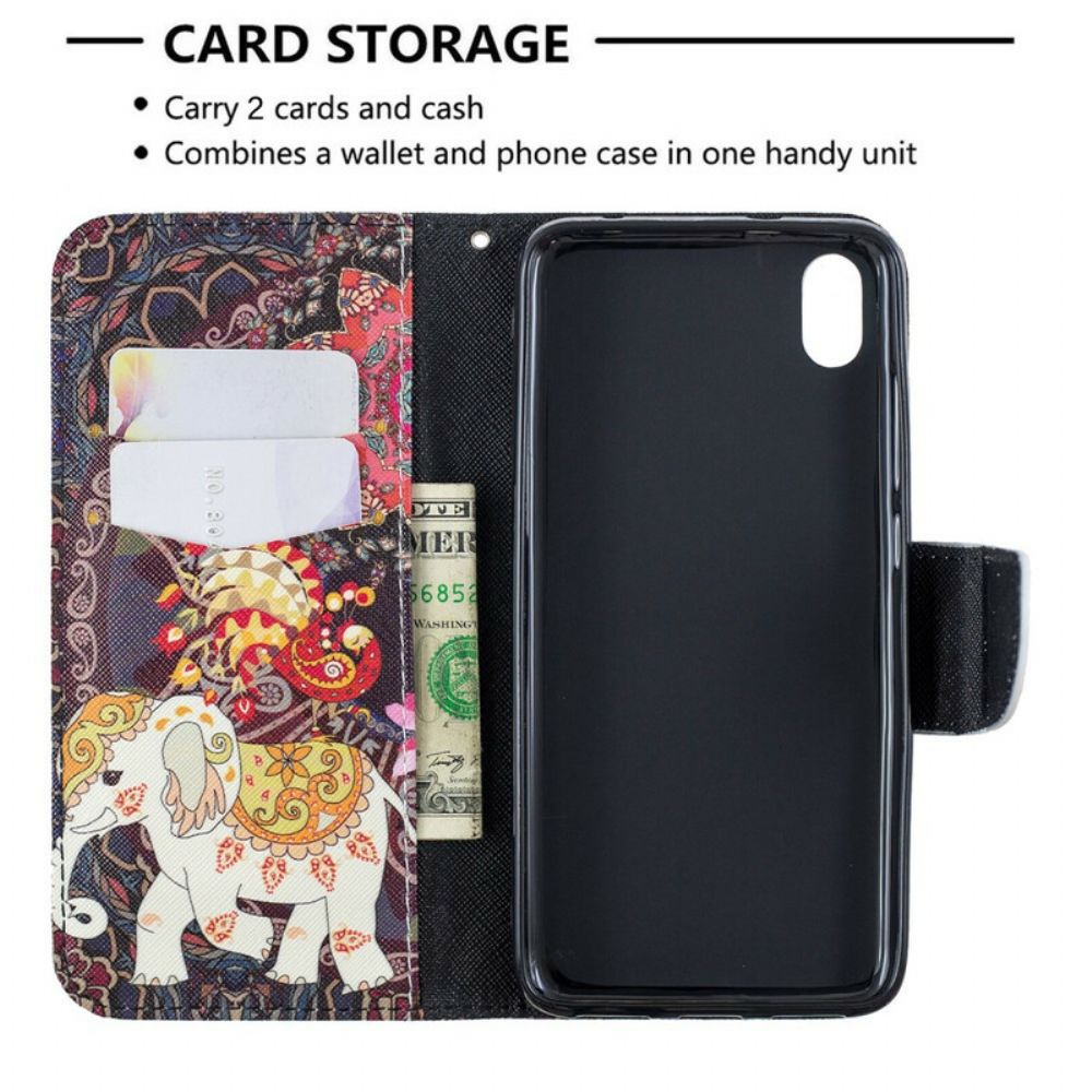 Flip Case Für Xiaomi Redmi 7A Indische Elefanten