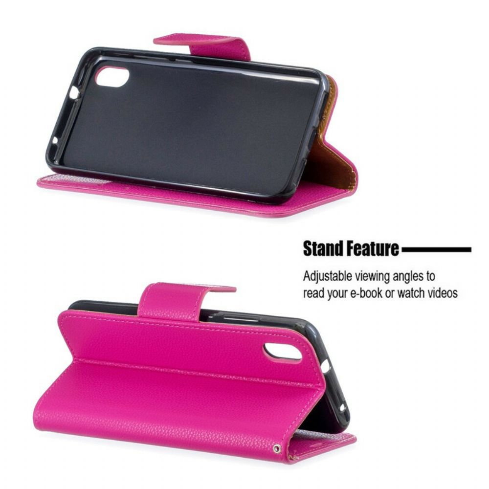 Flip Case Für Xiaomi Redmi 7A Mit Kordel Buntes Armband Mit Litschi-ledereffekt