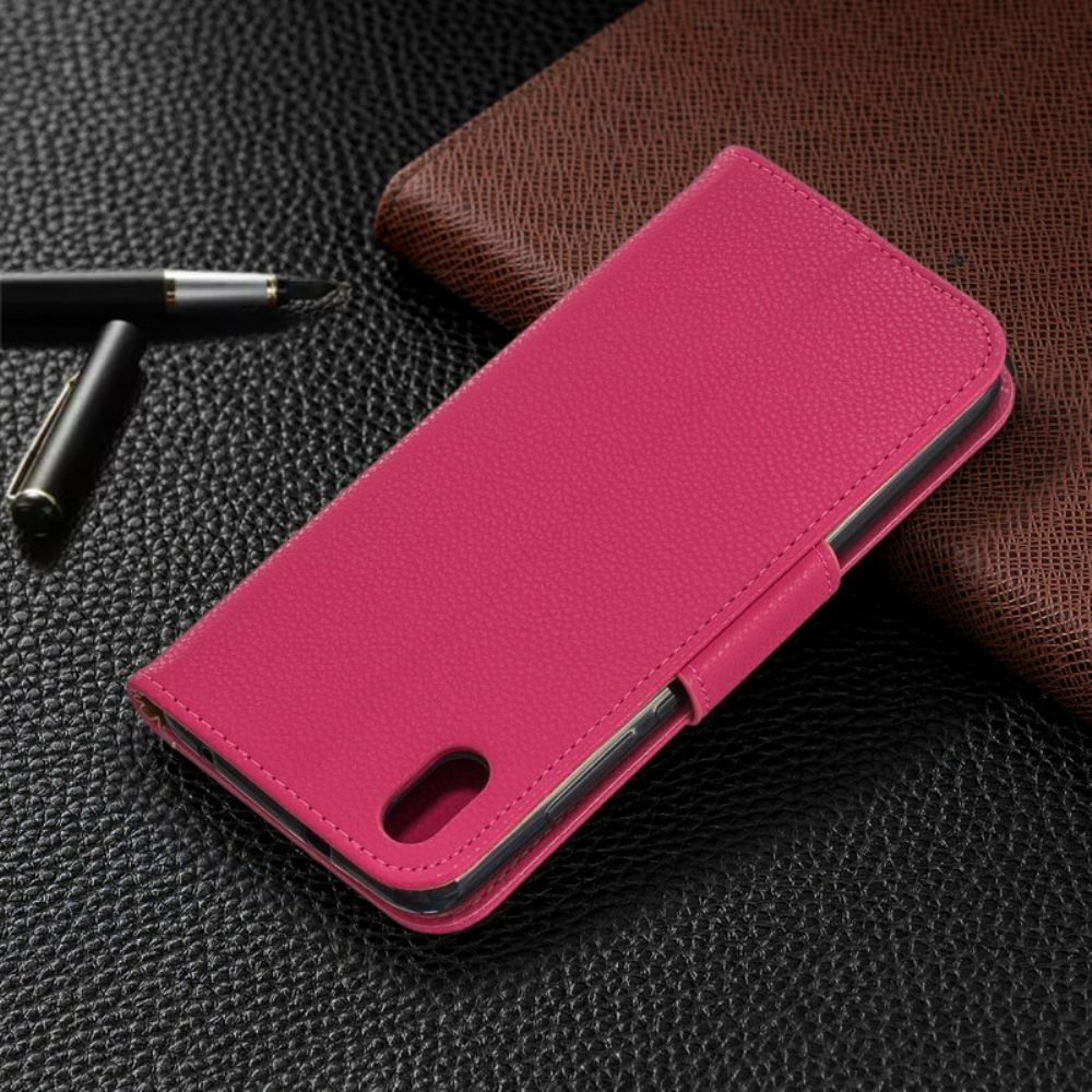 Flip Case Für Xiaomi Redmi 7A Mit Kordel Buntes Armband Mit Litschi-ledereffekt