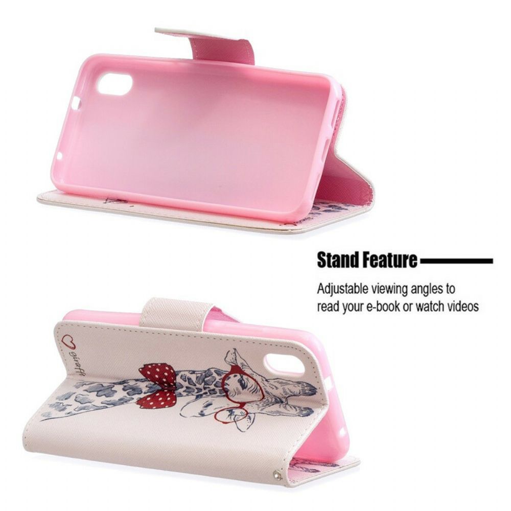 Flip Case Für Xiaomi Redmi 7A Nerdige Giraffe