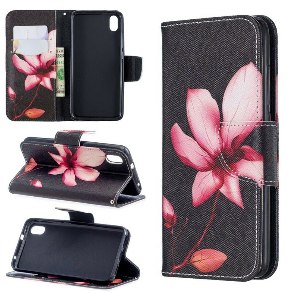 Flip Case Für Xiaomi Redmi 7A Rosa Blume