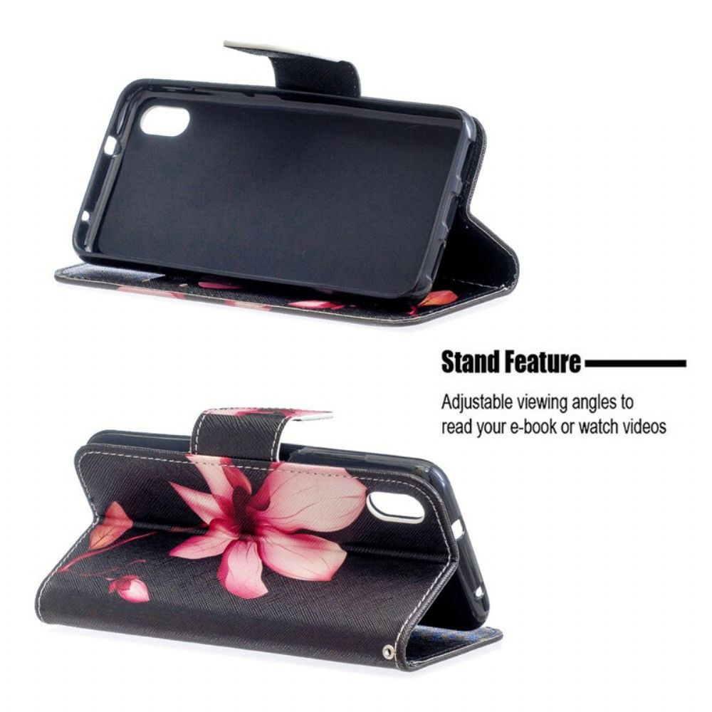 Flip Case Für Xiaomi Redmi 7A Rosa Blume