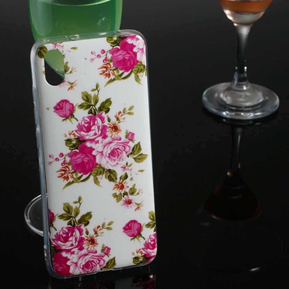 Handyhülle Für Xiaomi Redmi 7A Fluoreszierende Freiheitsblumen