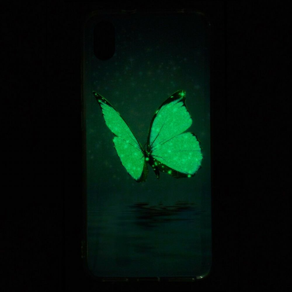 Hülle Für Xiaomi Redmi 7A Fluoreszierender Blauer Schmetterling