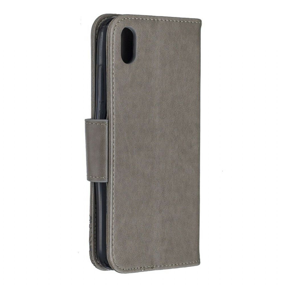 Lederhüllen Für Xiaomi Redmi 7A Mit Kordel Schmetterlinge Bedruckter Riemen