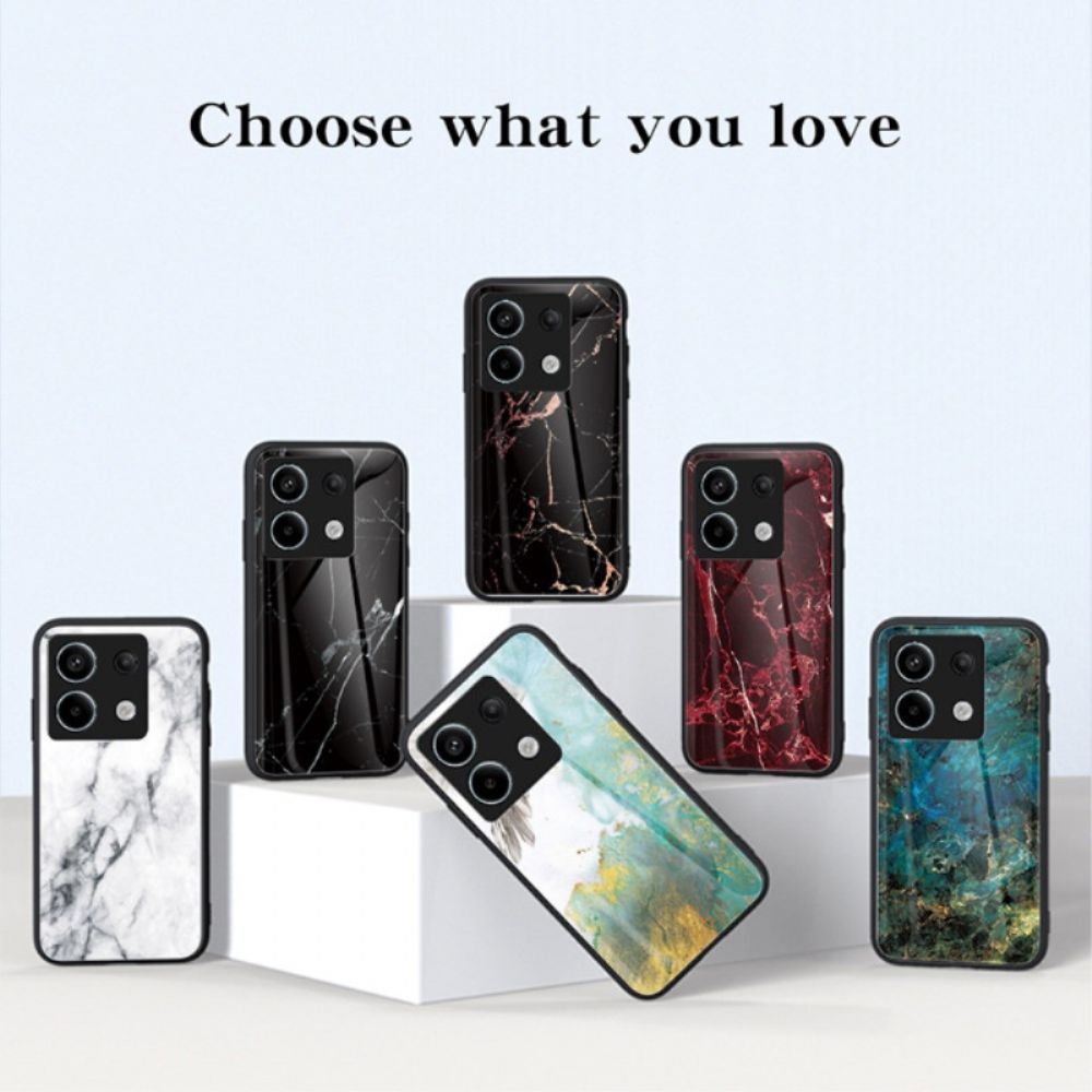Hülle Xiaomi Redmi Note 13 Pro 5g Gehärtetes Glas Aus Rotem Marmor