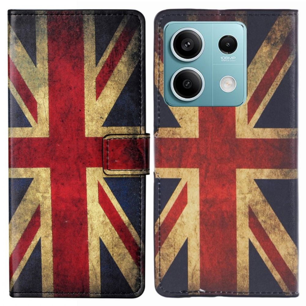 Lederhüllen Xiaomi Redmi Note 13 Pro 5g Englische Vintage-flagge