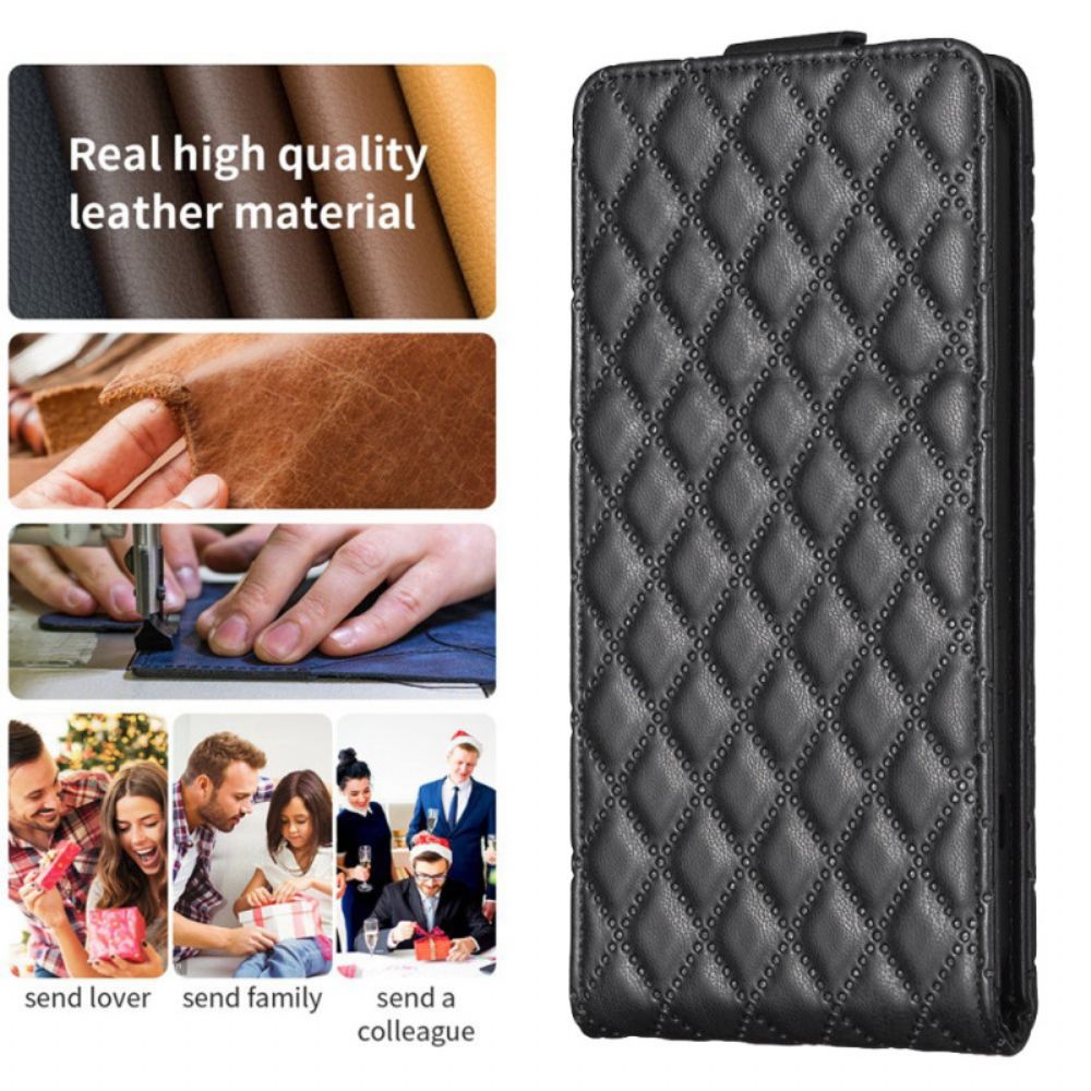 Lederhüllen Xiaomi Redmi Note 13 Pro 5g Handyhülle Gesteppte Vertikale Klappe
