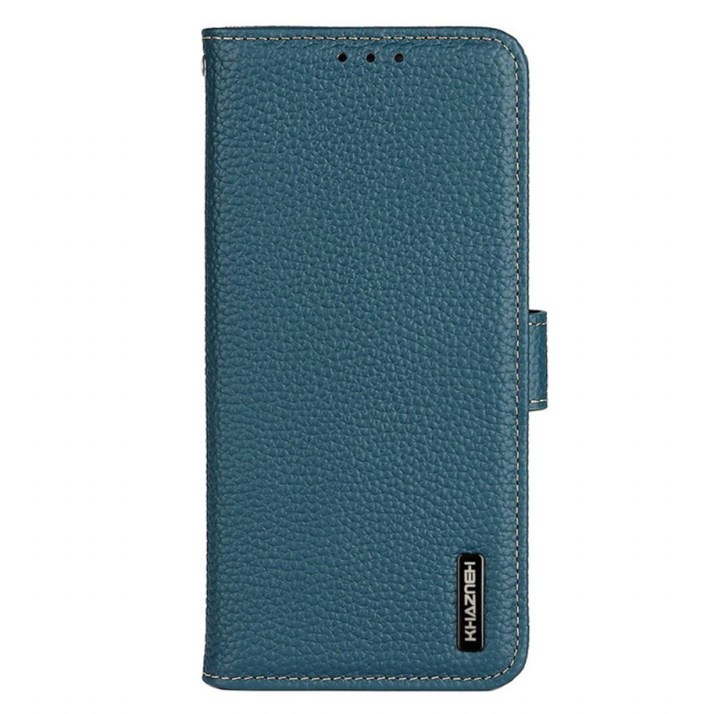 Flip Case Für Realme C35 Litschi Khazneh Leder