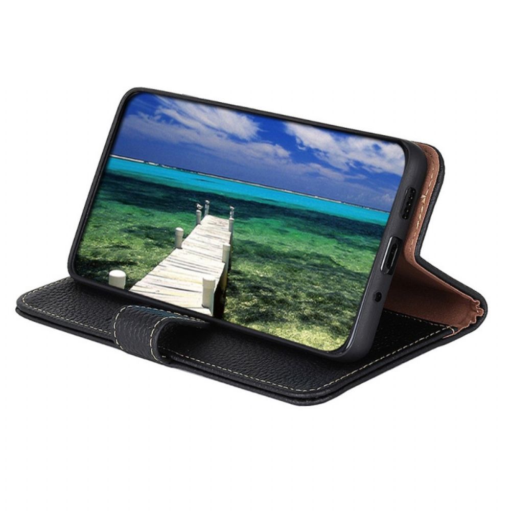 Flip Case Für Realme C35 Litschi Khazneh Leder