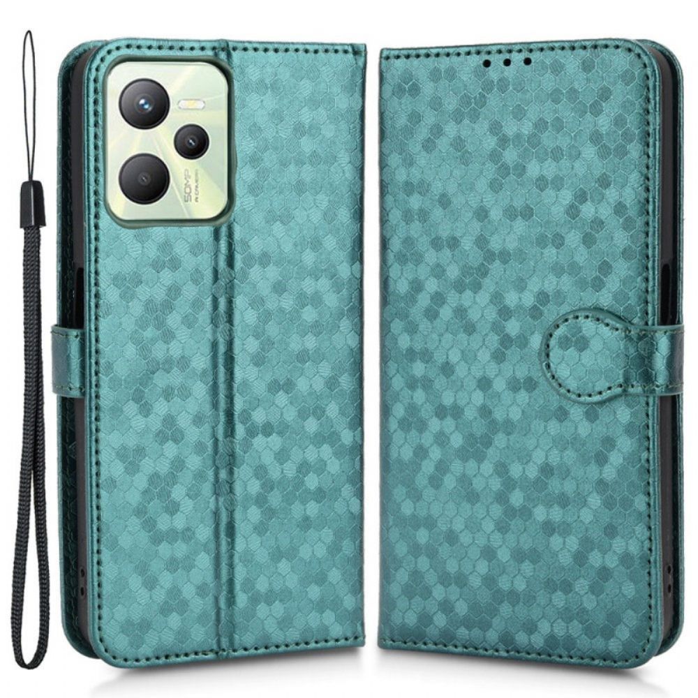 Flip Case Für Realme C35 Mit Kordel Bandzellen