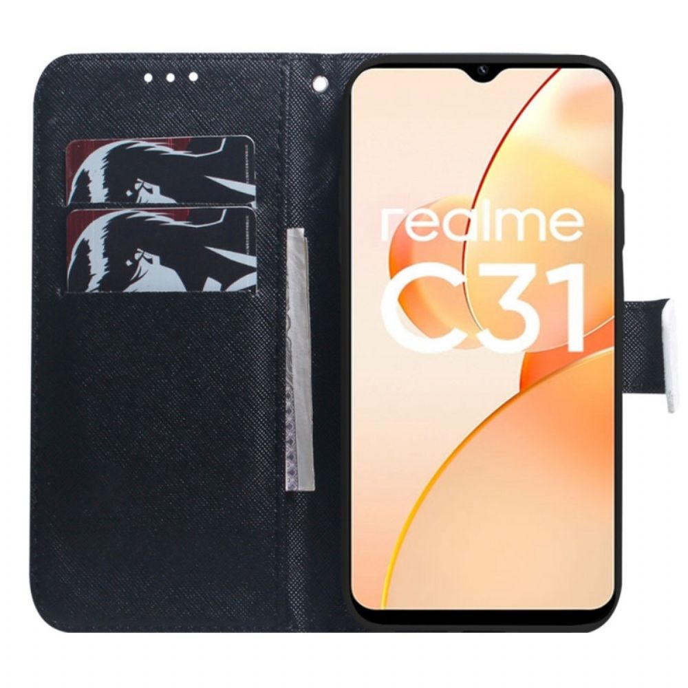 Flip Case Für Realme C35 Panda