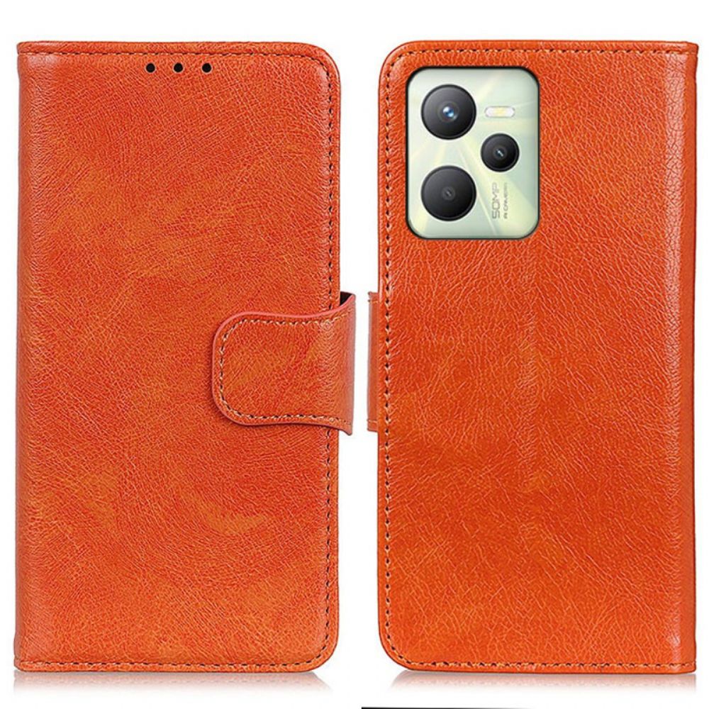 Flip Case Für Realme C35 Spaltnappaleder