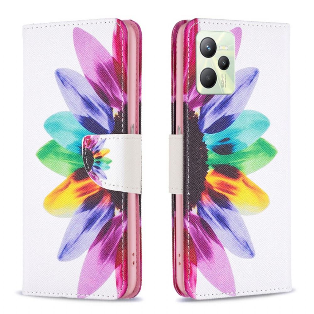 Lederhüllen Für Realme C35 Aquarell Blume