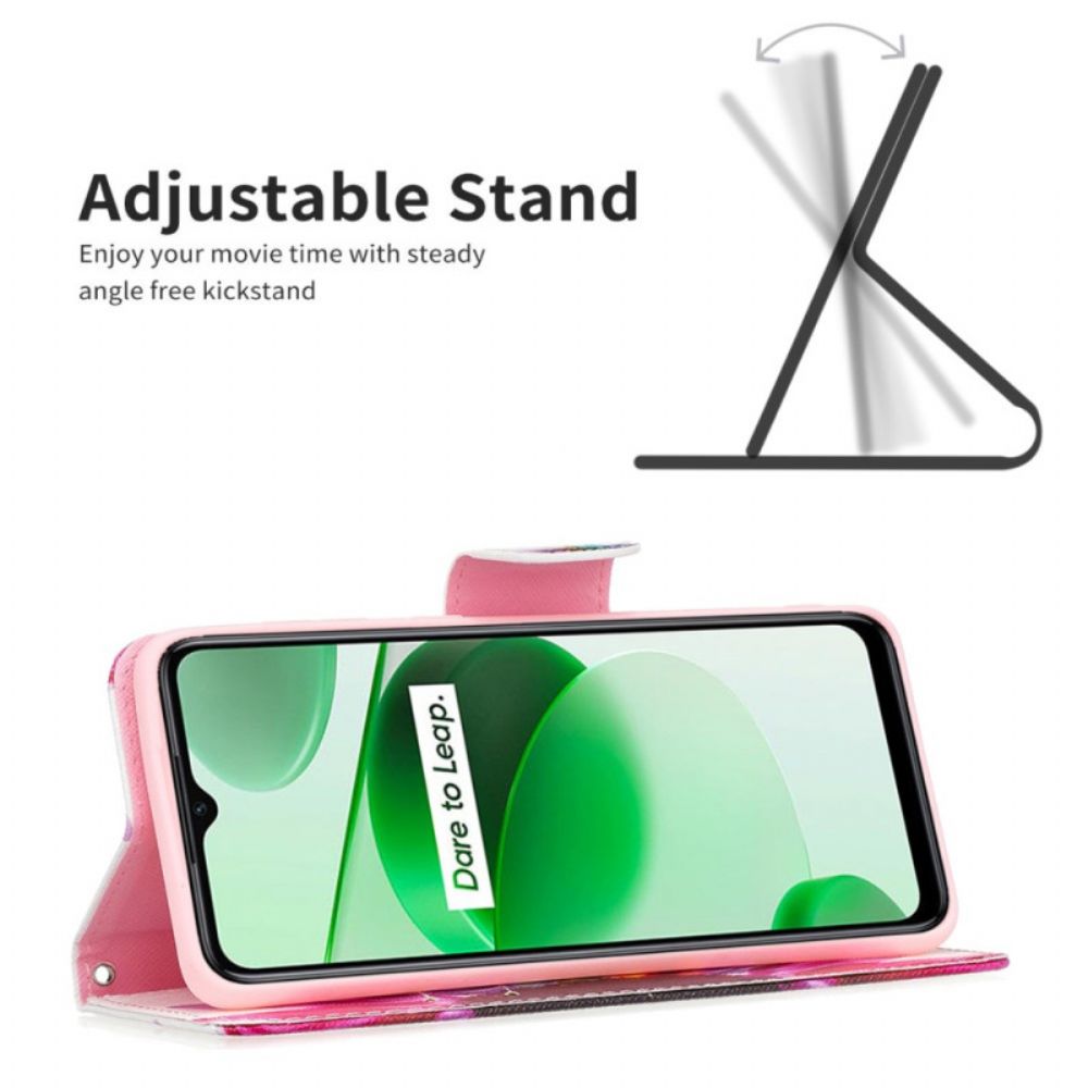 Lederhüllen Für Realme C35 Aquarell Blume