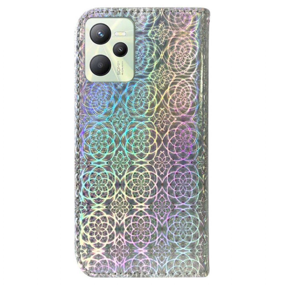 Lederhüllen Für Realme C35 Mit Kordel Riemen Im Disco-stil