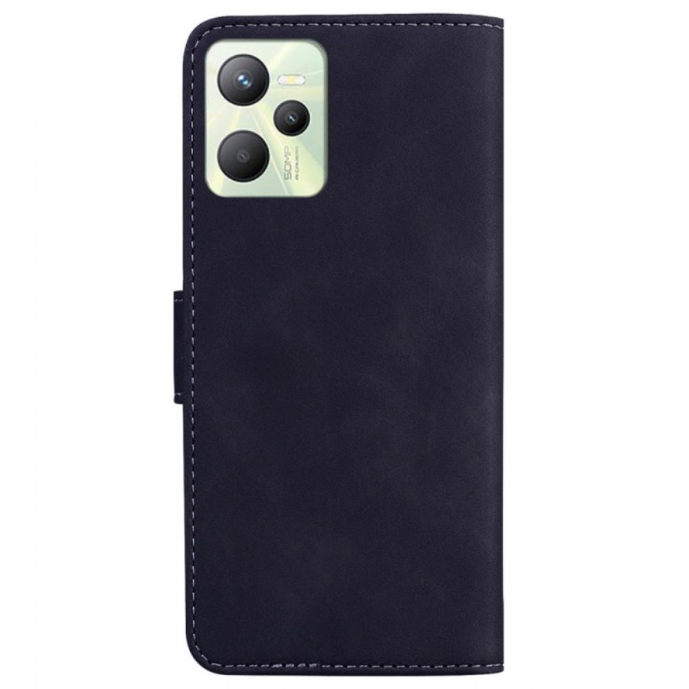 Lederhüllen Für Realme C35 Schmetterlingshaut-touch