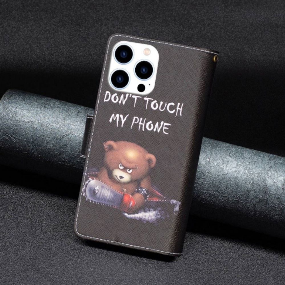 Flip Case Für iPhone 14 Pro Brieftasche Bärenbrieftasche