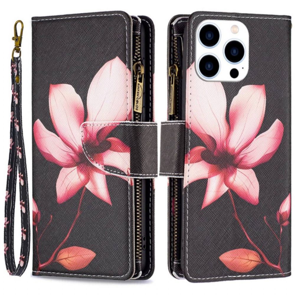 Flip Case Für iPhone 14 Pro Geldbörse Geldbeutel Mit Blumen