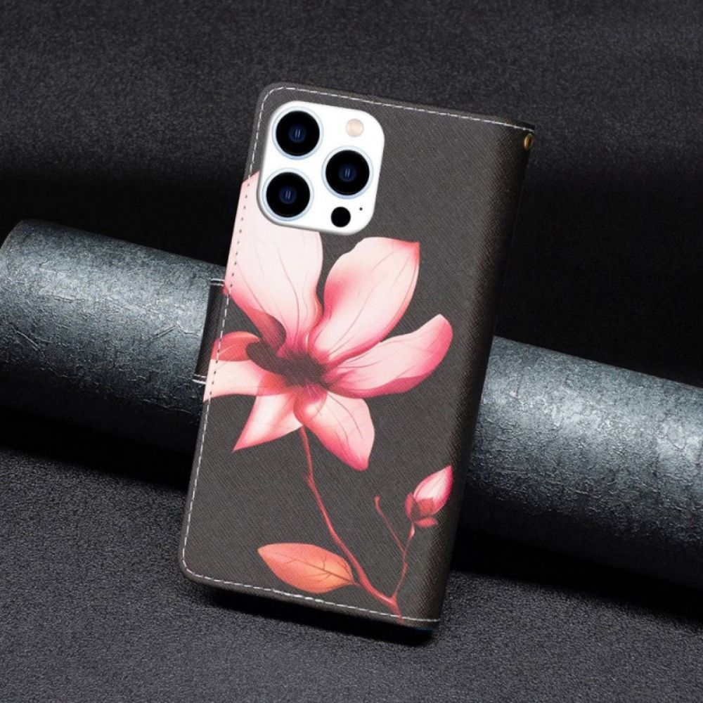 Flip Case Für iPhone 14 Pro Geldbörse Geldbeutel Mit Blumen