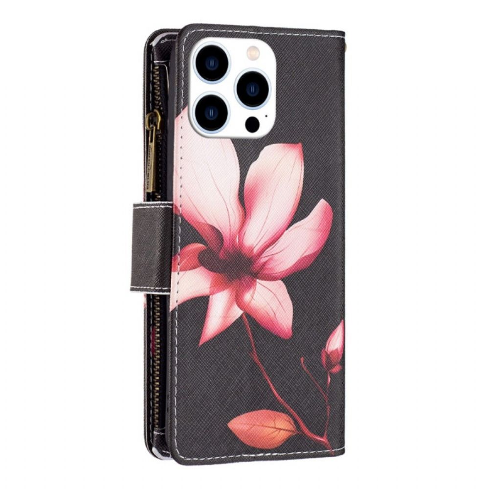 Flip Case Für iPhone 14 Pro Geldbörse Geldbeutel Mit Blumen