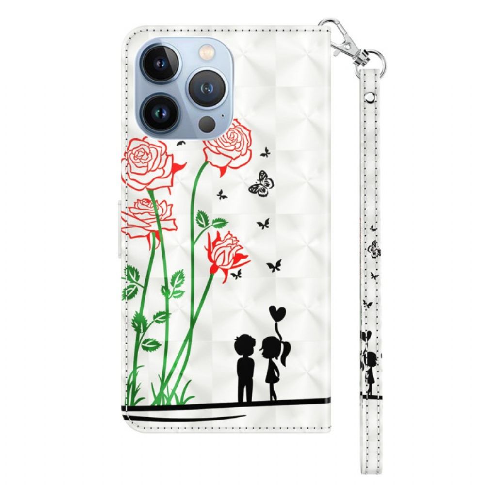 Flip Case Für iPhone 14 Pro Mit Kordel Tanga Love Löwenzahn
