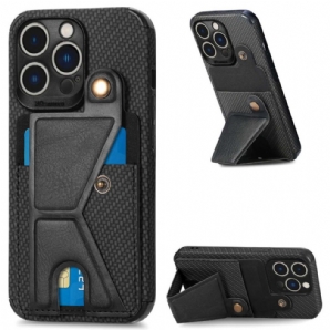 Handyhülle Für iPhone 14 Pro Stütze Für Kartenhalter Aus Kohlefaser