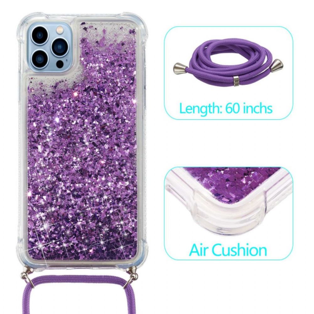 Hülle Für iPhone 14 Pro Mit Kordel Designer-pailletten-kordelzug