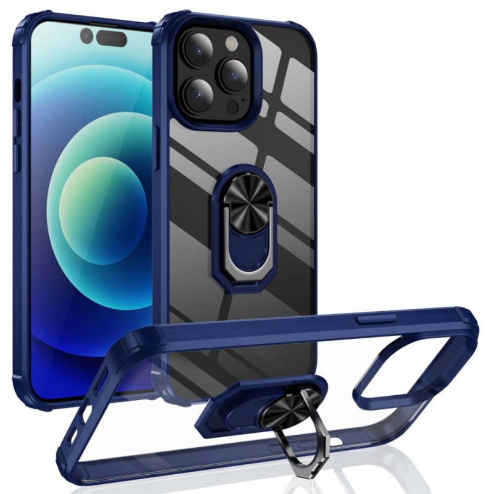 Hülle Für iPhone 14 Pro Transparent Mit Ring-unterstützung