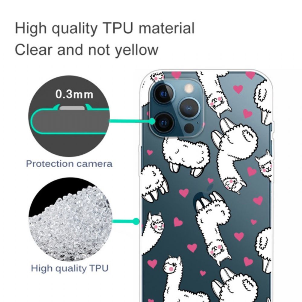 Hülle Für iPhone 14 Pro Transparente Lamas