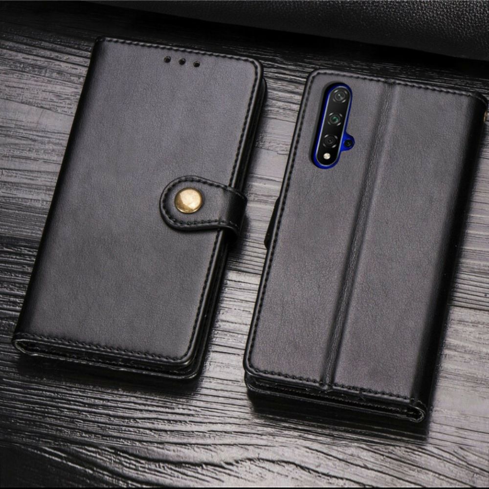 Flip Case Für Huawei Nova 5T / Honor 20 Kunstleder Und Vintage-verschluss